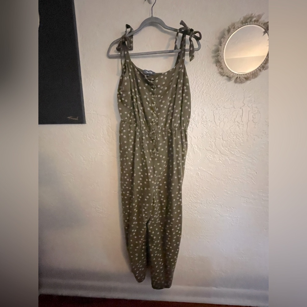 ModCloth Green Polka Dot Jumpsuit XL